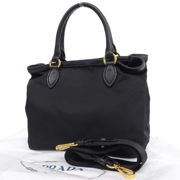 Prada Black Nylon 2WAY Handbag Leather - Picture 1 of 7